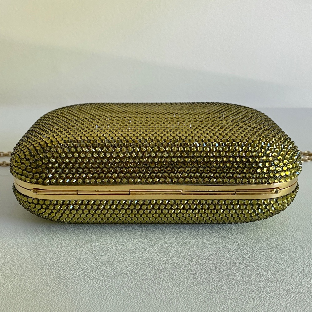 Judith Leiber Moss Green Couture Crystal Slide-Lock Bag NEW - Picture 7 of 16